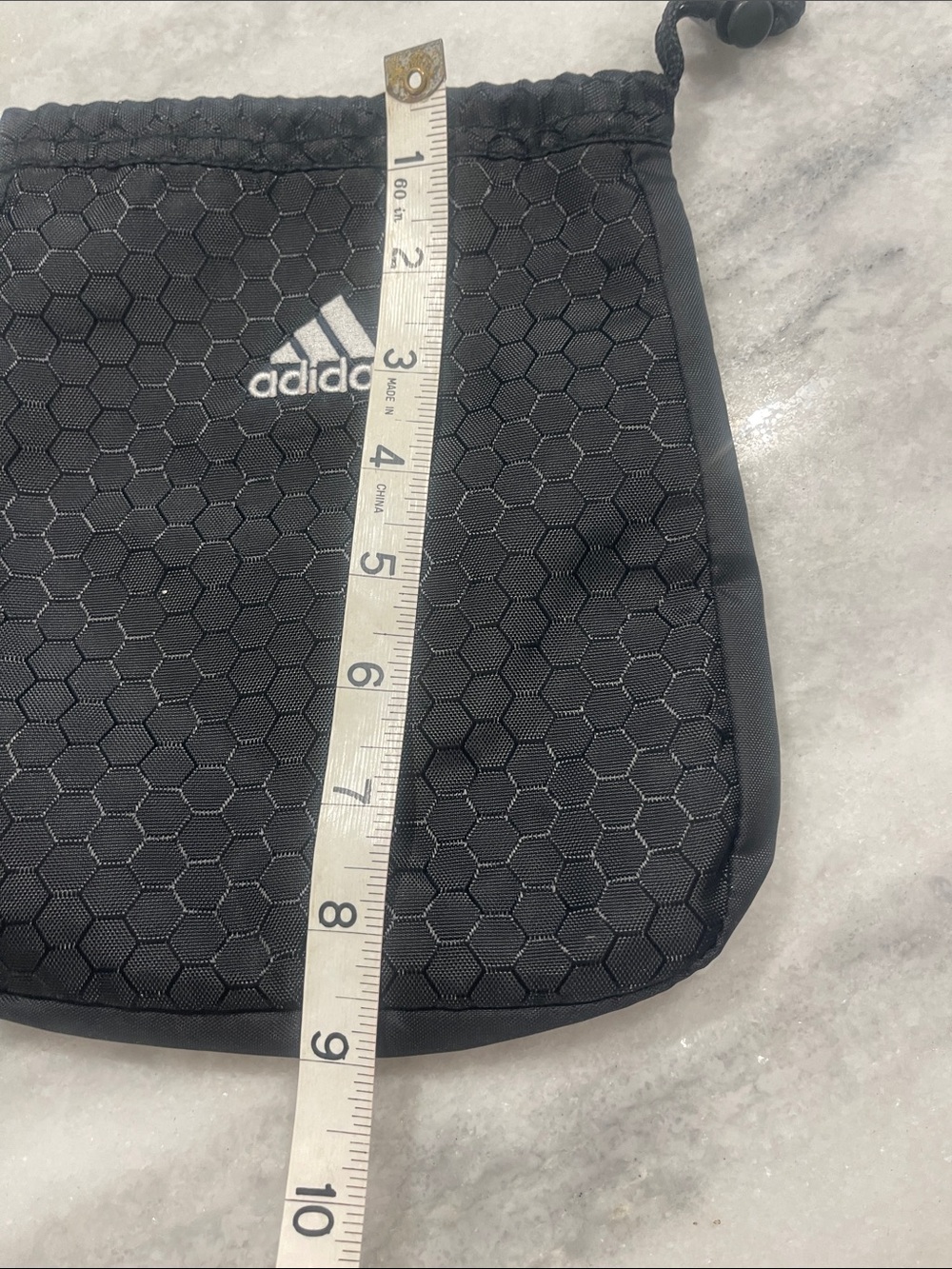 adidas Black Hex-Pattern Drawstring Pouch - Picture 4 of 5